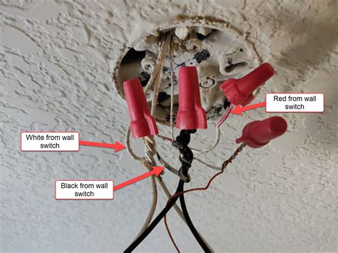 ceiling junction box red wire|red wire for light fixtures.